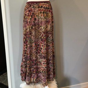 J. Jill Patterned Maxi Skirt w/Elastic Waist - M